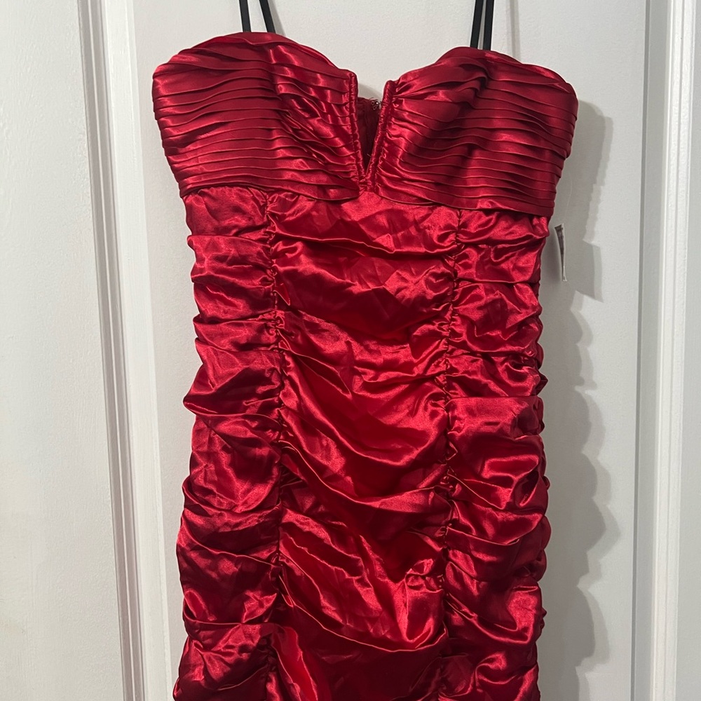 Red strapless babydoll